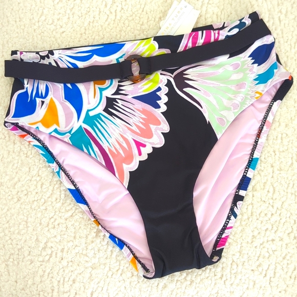 Trina Turk Floral High-Waisted Hipster Bikini Bottom - Picture 4 of 8